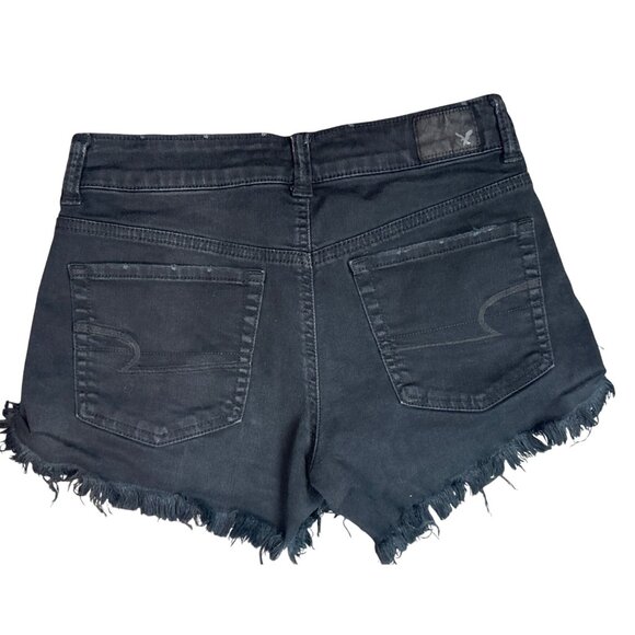 American Eagle High Rise Festival Denim Shorts Size 4 Wild Child SK8 Y2K - Picture 2 of 3